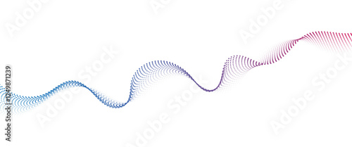 Flowing Dot Wave halftone gradient pattern on transparent background	
