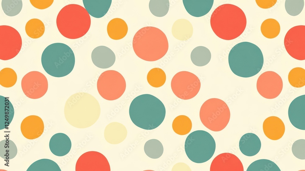 Playful dotted pattern with irregular sizes flat design front view kids theme cartoon drawing triadic color scheme Playful dotted pattern with irregular sizes flat design front view kids theme cartoon drawing triadic color scheme