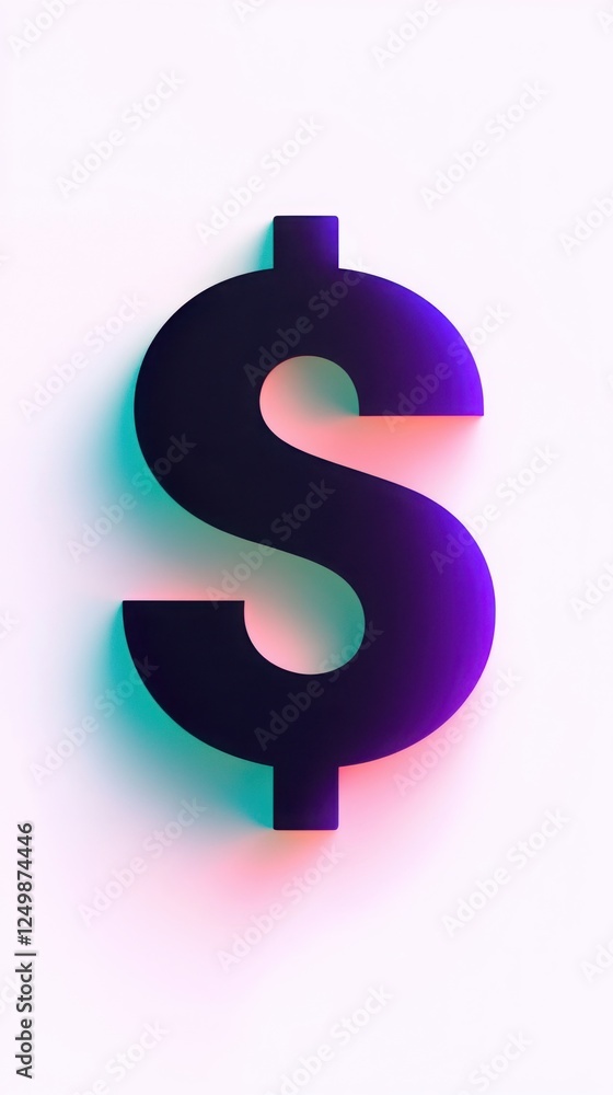 Close-up of a vibrant, stylized dollar sign against a clean white backdrop. The neon-like glow adds a modern, eye-catching feel. Close-up of a vibrant, stylized dollar sign against a clean white backdrop. The neon-like glow adds a modern, eye-catching feel.