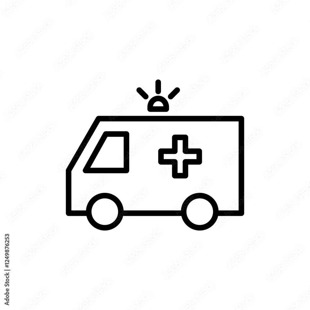 Fototapeta premium Ambulance icon vector. ambulance truck sign and symbol. ambulance car