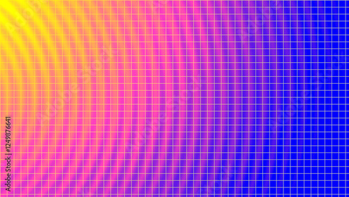 abstract colorful neon background with grid