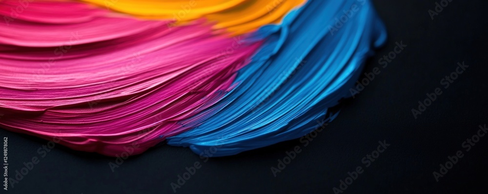 Colorful paint swirls on dark background, design element Colorful paint swirls on dark background, design element