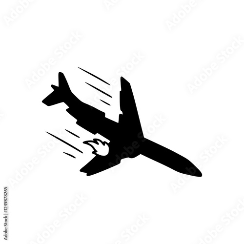 Plane crash icon illustration