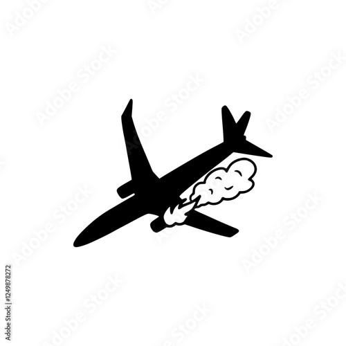 Plane crash icon illustration