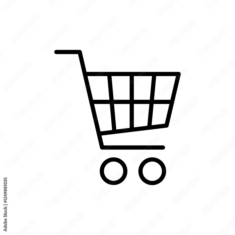Shopping icon vector. Shopping cart sign and symbol. Trolley icon Shopping icon vector. Shopping cart sign and symbol. Trolley icon