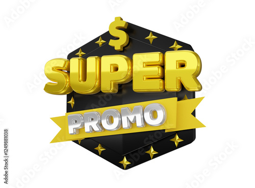 3D Badge Super Promo – High-Quality PNG

