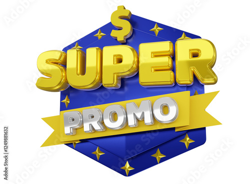 3D Badge Super Promo – High-Quality PNG


