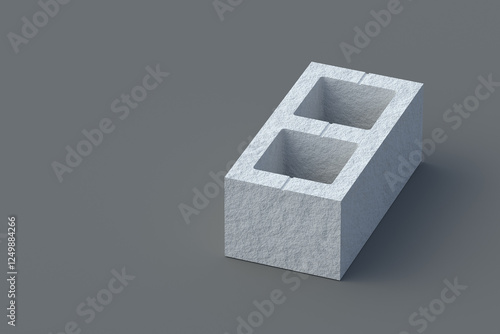 Quadro su tela One rough concrete block on dark background