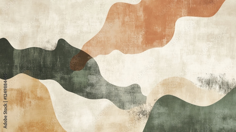 Abstract Landscape with Earthy Tones and Organic Shapes Abstract Landscape with Earthy Tones and Organic Shapes