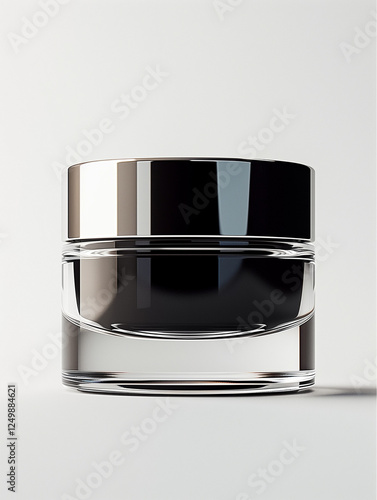 black face cream jar isolated on white