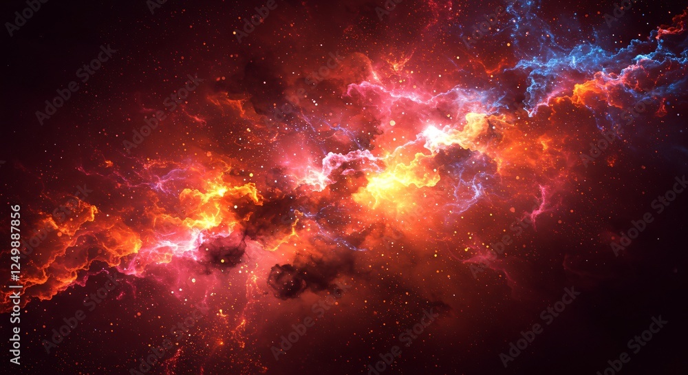 Fototapeta premium Abstract particle clouds with glowing and transparent elements