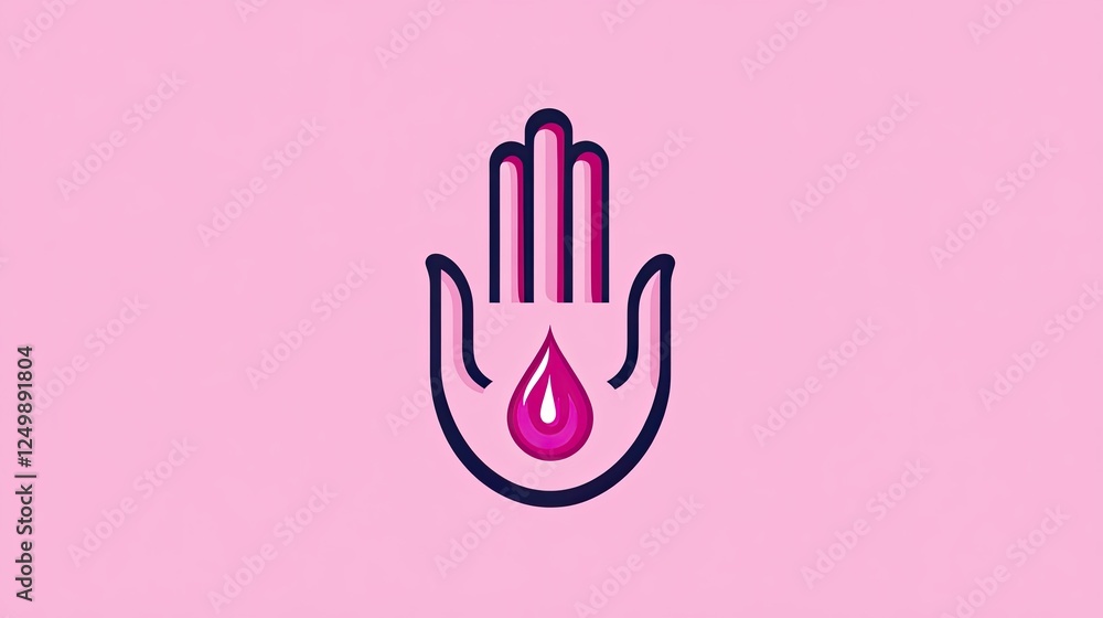 Open hand with a drop of blood. Open hand with a drop of blood.