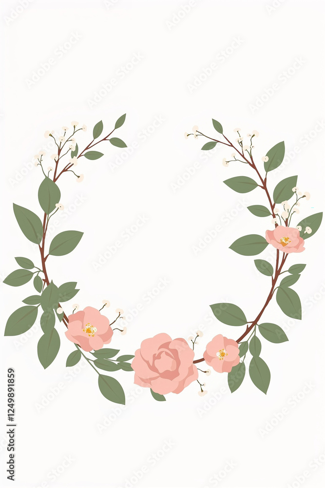 Fototapeta premium Flower wreath frame border