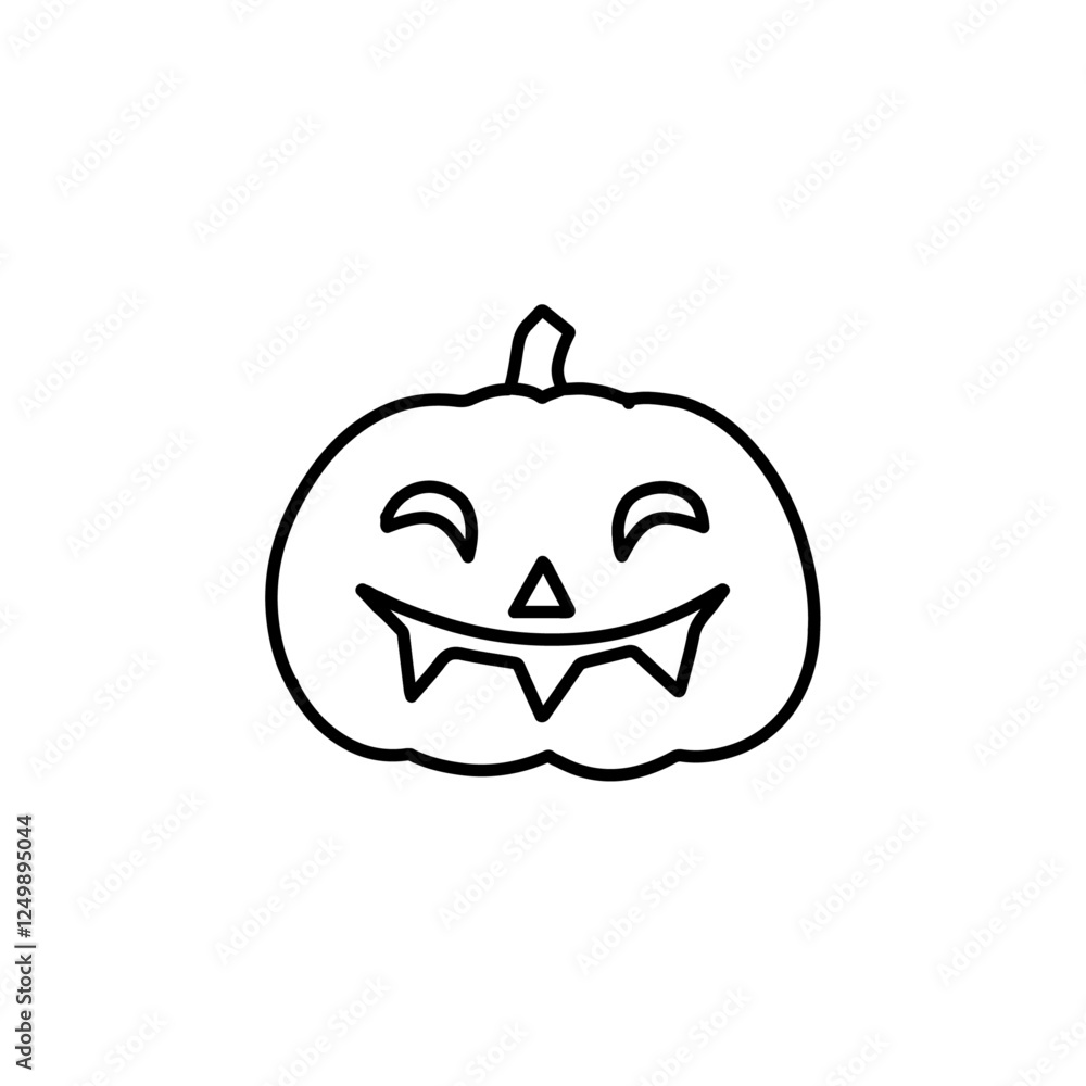 Obraz premium haloween pumpkin icon thin line outline sign