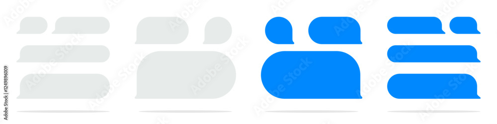 Message bubbles. Messenger text box interface. SMS bubbles. Speech bubbles for chat. Message bubbles set.
