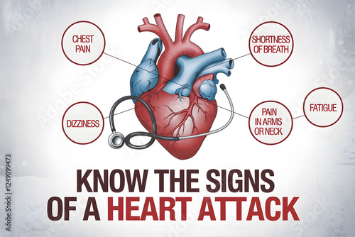 An illustration of a heart showing the signs of a heart attack