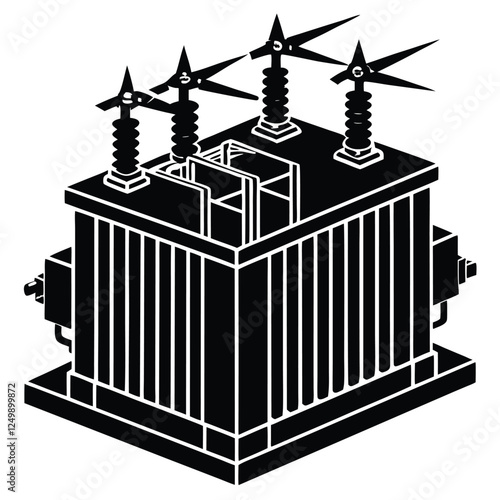 Electric transformer vector art illustration