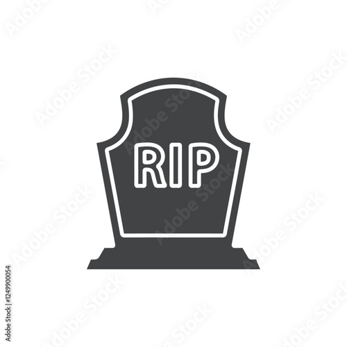 grave icon simple thin line vector