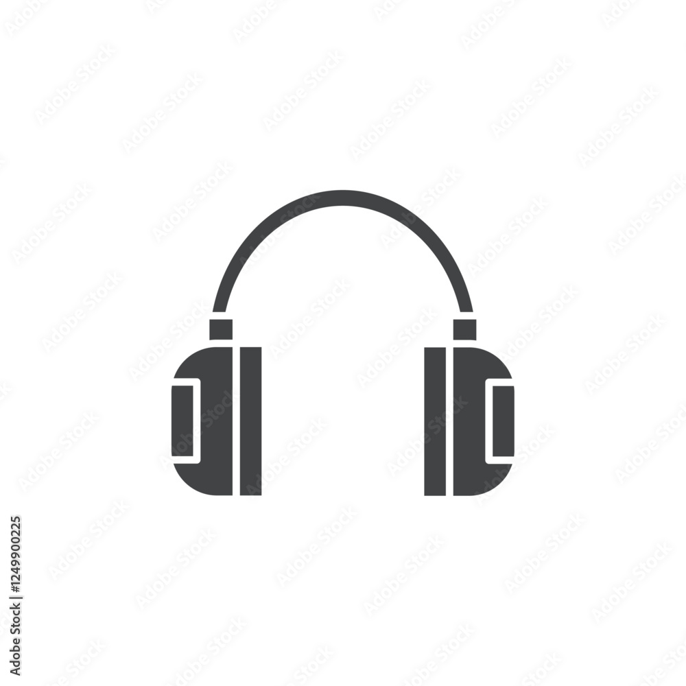 headphone icon simple thin line vector
