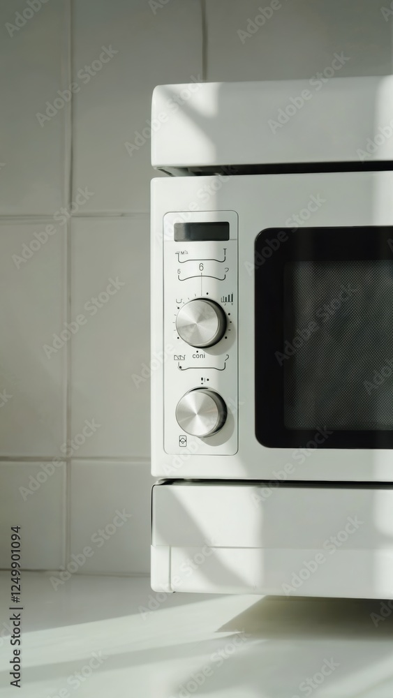 White Microwave Oven in Modern Kitchen White Microwave Oven in Modern Kitchen