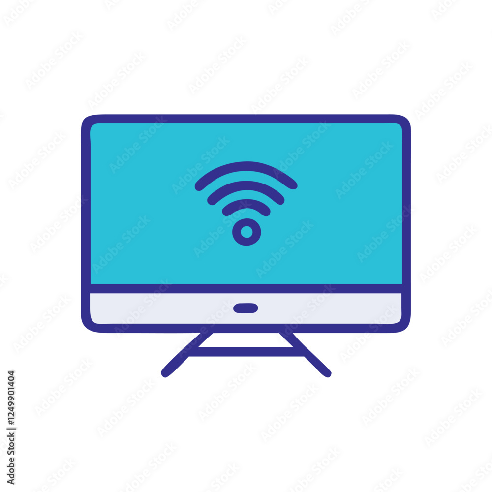 Smart television home automation illustration Smart television home automation illustration