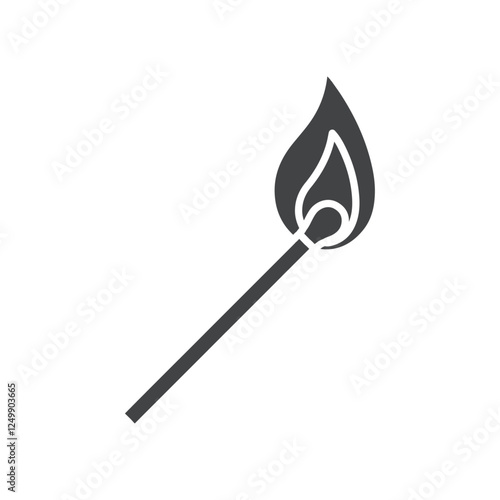 match stick icon vector symbol black and white