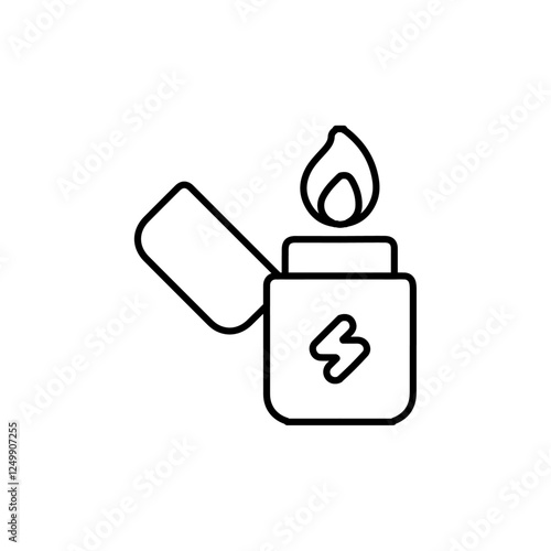 lighter icon symbol in black white isolated