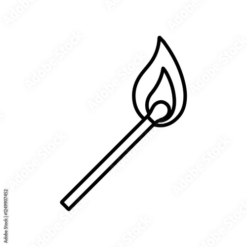 match stick icon symbol in black white isolated