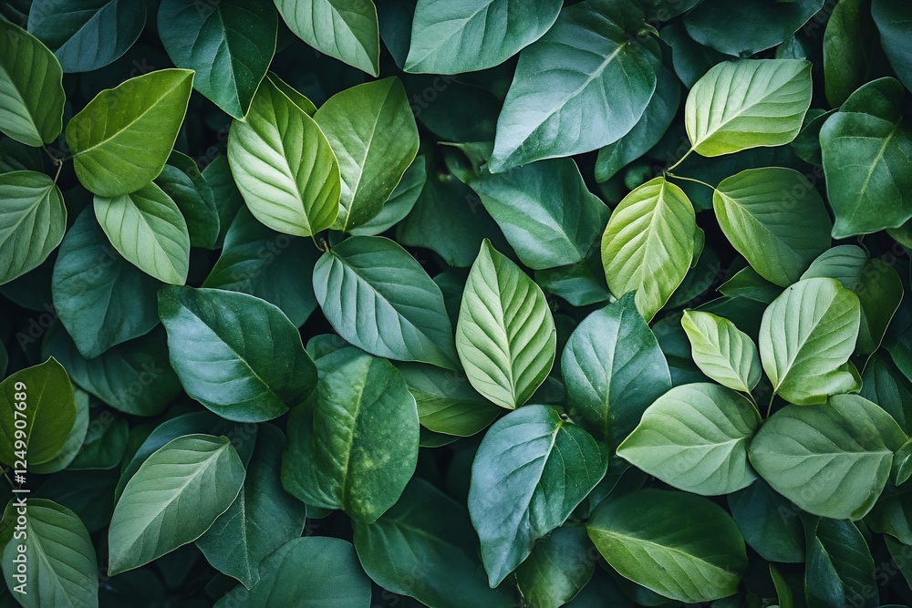 Lush green foliage background texture of various leaves. Lush green foliage background texture of various leaves.