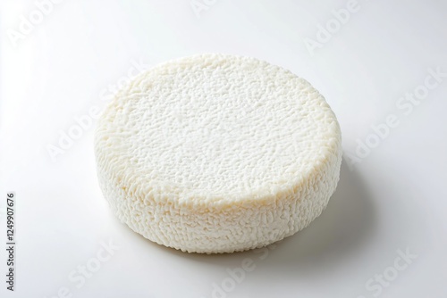 Unique round cheese on a white background