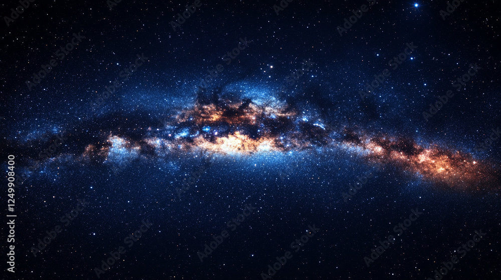 The Milky Way galaxy stretches across the cosmic horizon, creating a mesmerizing view with a modern bright tone and blurred effect, offering space for interpretation and reflection on the vastness of The Milky Way galaxy stretches across the cosmic horizon, creating a mesmerizing view with a modern bright tone and blurred effect, offering space for interpretation and reflection on the vastness of