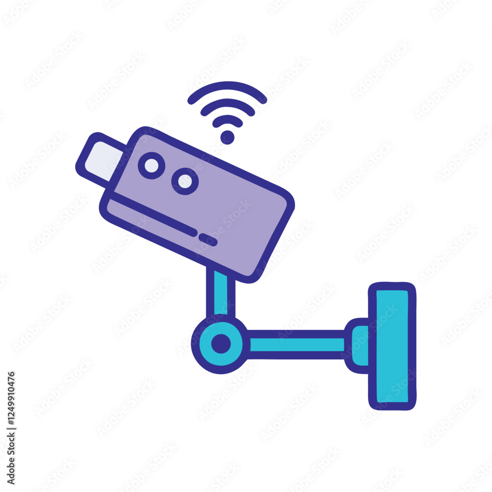 Smart security camera home automation illustration Smart security camera home automation illustration