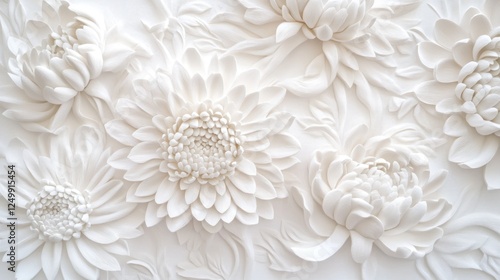 White Floral 3D Wall Art