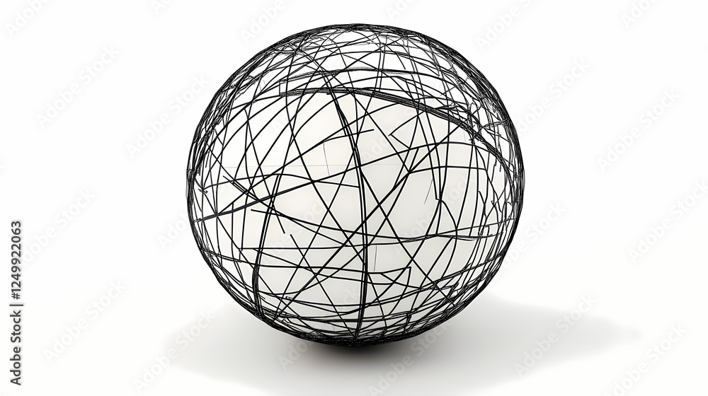 World wide web symbol on a globe, connected by lines, isolated. 3d render internet icon illustration. Augmented Reality Worlds. Illustration