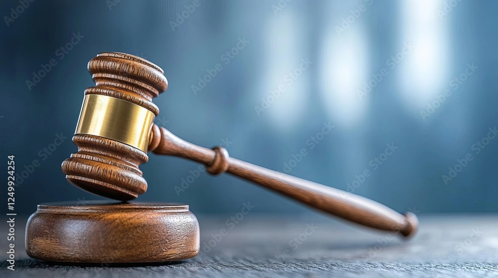 Close-up of a wooden gavel on a blurred background, symbolizing law and justice. Close-up of a wooden gavel on a blurred background, symbolizing law and justice.