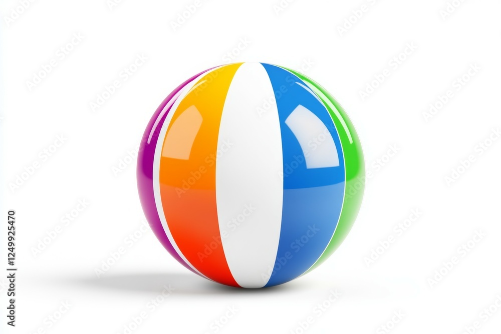 Colorful beach ball with a white stripe Colorful beach ball with a white stripe