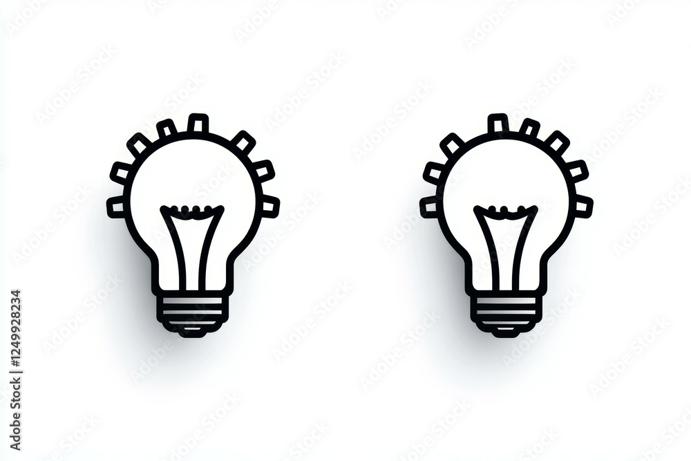 Two light bulbs with a lot of gears on them Two light bulbs with a lot of gears on them