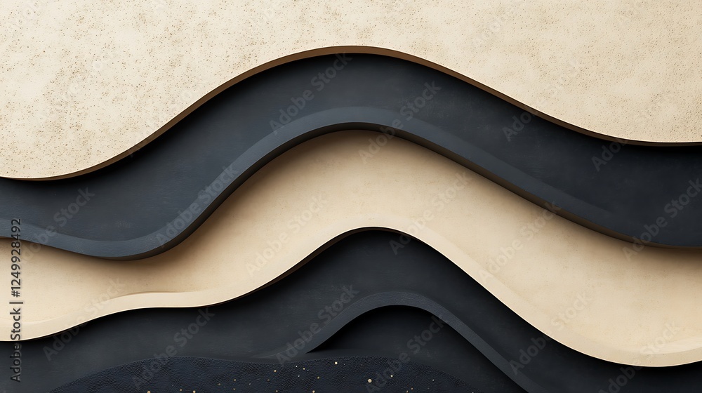 Abstract beige black waves background Abstract beige black waves background