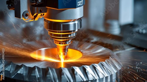 CNC machinist inspecting finished metal component, ensuring quality control in advanced machining environment
