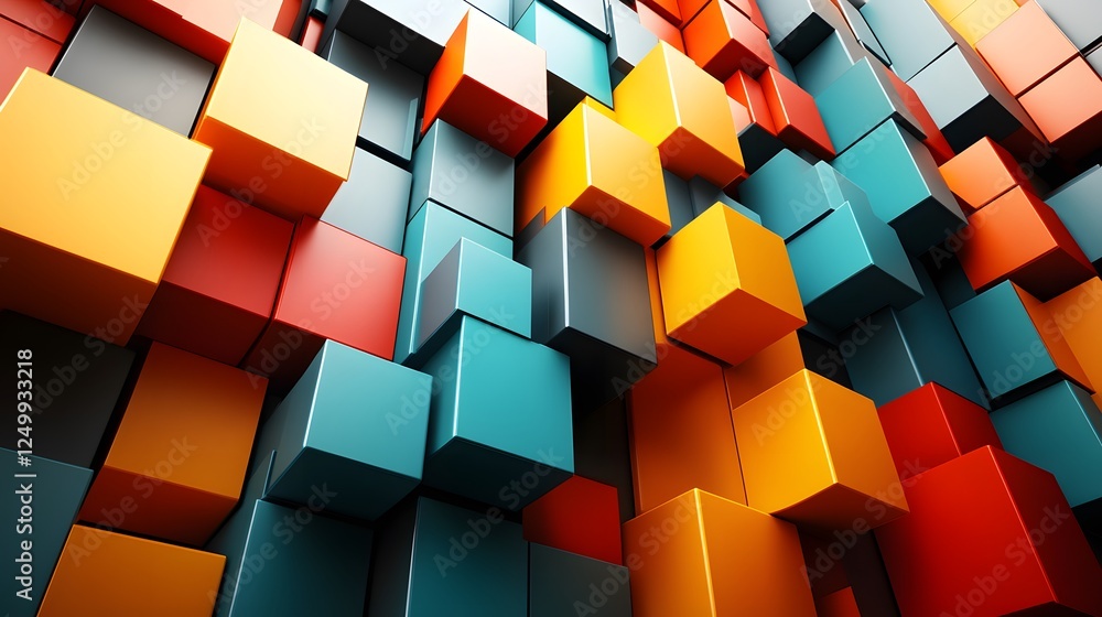 Isometric cubes arranged in a playful stack bright colorful shapes geometry abstract design creative fun 3d art Isometric cubes arranged in a playful stack bright colorful shapes geometry abstract design creative fun 3d art