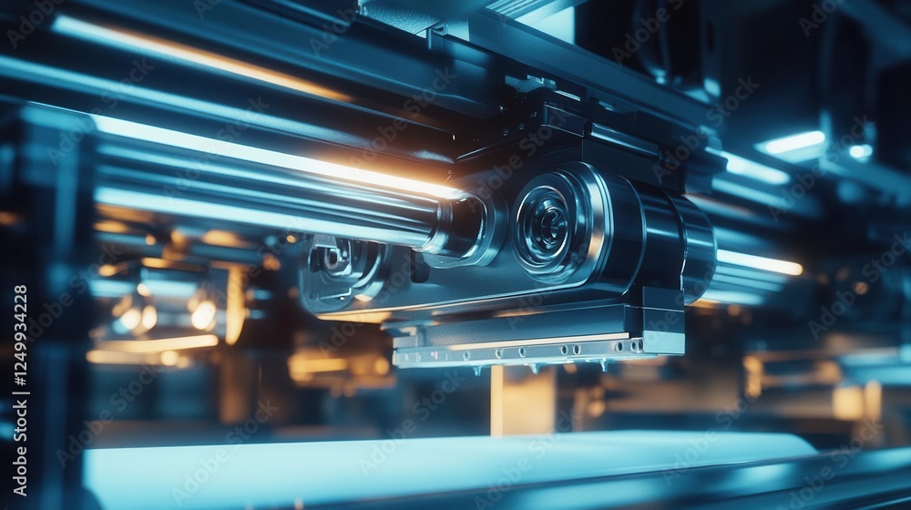 Fototapeta premium HighPrecision Printing Press in Action for Advertising and Publishing Campaigns