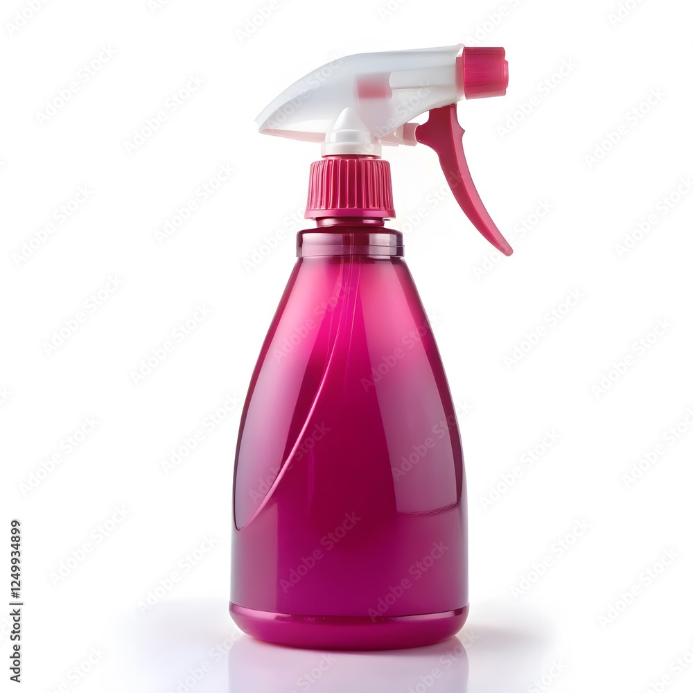 Pink Plastic Spray Bottle on White Background Pink Plastic Spray Bottle on White Background