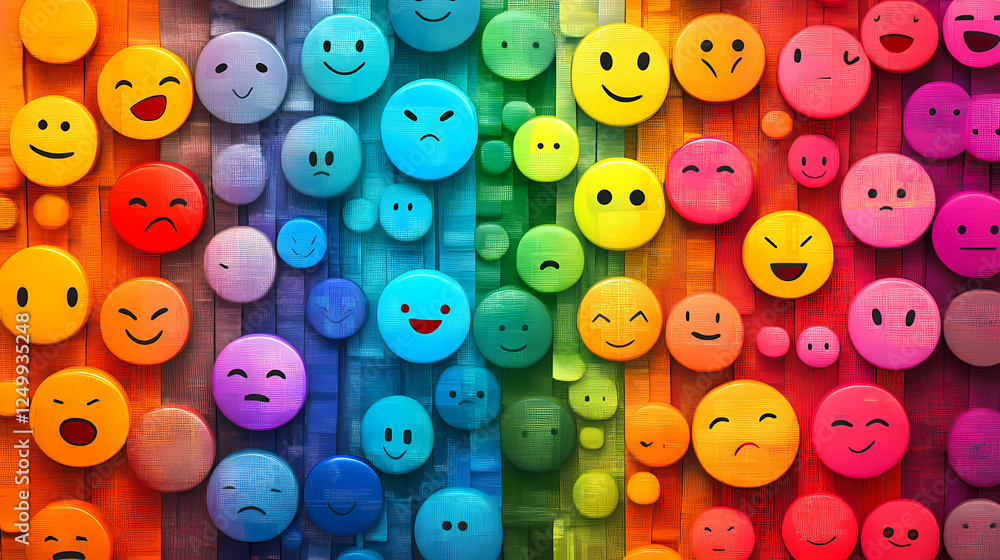Emotional icons a colorful tapestry of emoji expressions. Tapestry & Textile Art Effects. Illustration Emotional icons a colorful tapestry of emoji expressions. Tapestry & Textile Art Effects. Illustration