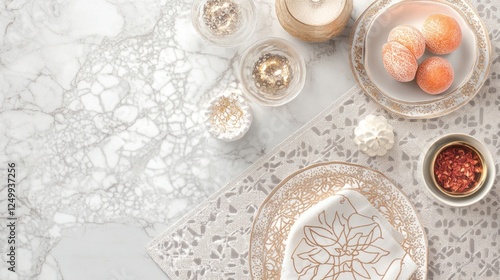 Wallpaper Mural Elegant Table Setting With Gold Accents and Delicate Decor Torontodigital.ca