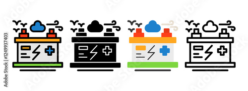 Set of Battery Icon