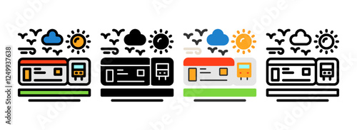 Set of Bus ticket Icon