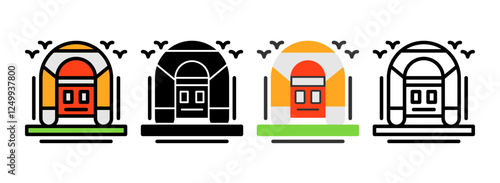 Set of Lifeboat Icon