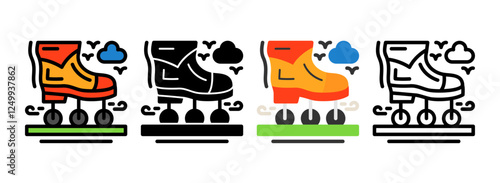 Set of Rollerblades Icon