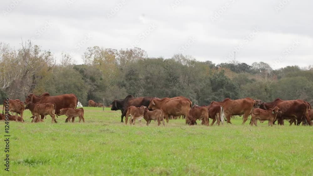 RED BRAHMAN IN LANDSCAPE NATURE FARM RED BRAHMAN IN LANDSCAPE NATURE FARM