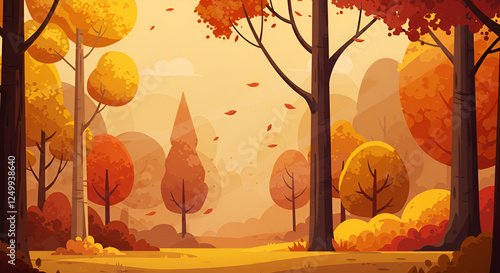 Forest Illustration - Autumn